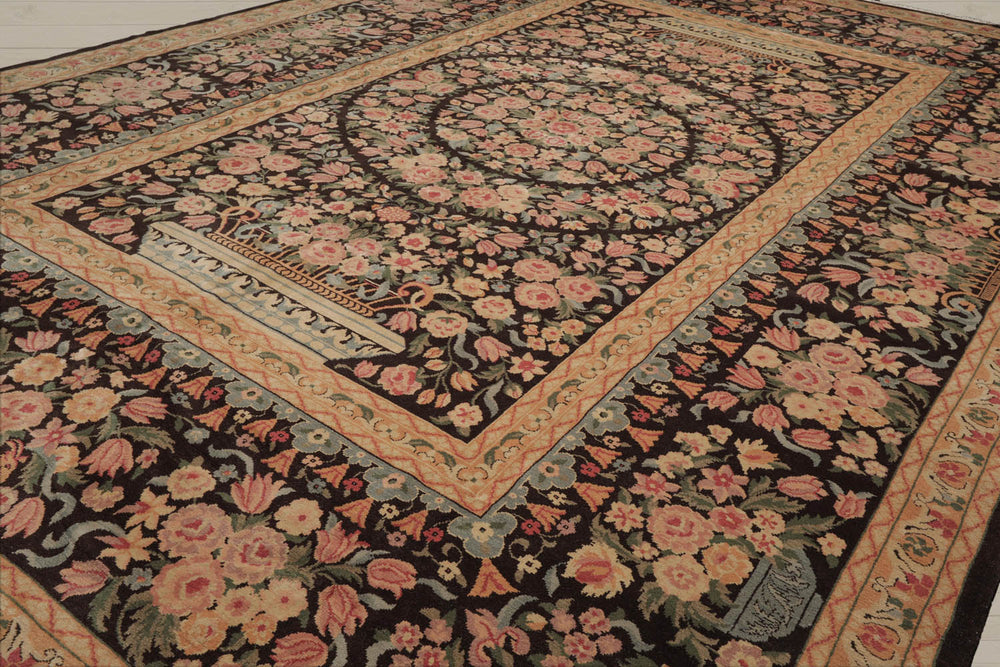 Multi Size Chocolate Tan Aqua Color Hand Knotted  Wool Traditional Oriental Rug
