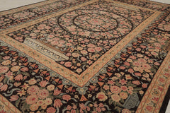 Multi Size Chocolate Tan Aqua Color Hand Knotted  Wool Traditional Oriental Rug
