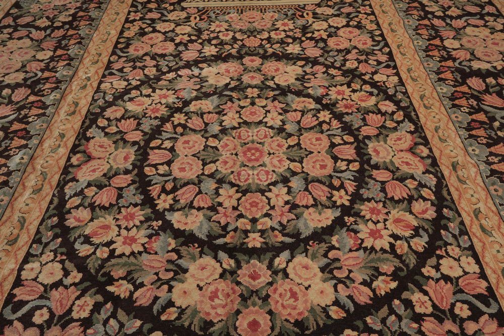 Multi Size Chocolate Tan Aqua Color Hand Knotted  Wool Traditional Oriental Rug