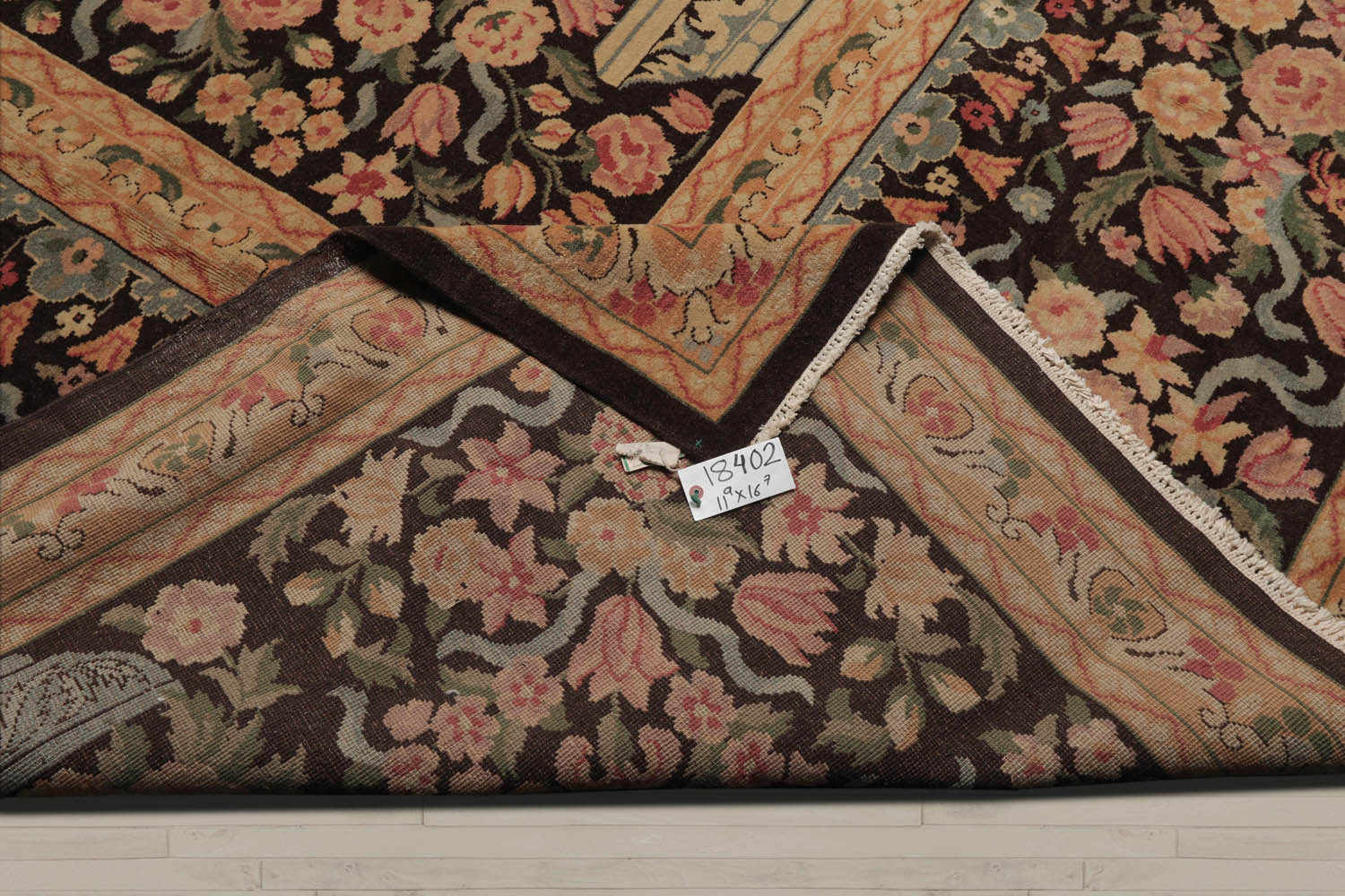 Multi Size Chocolate Tan Aqua Color Hand Knotted  Wool Traditional Oriental Rug