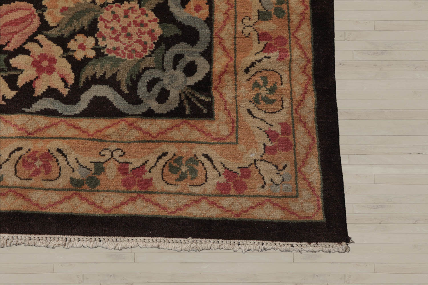 Multi Size Chocolate Tan Aqua Color Hand Knotted  Wool Traditional Oriental Rug