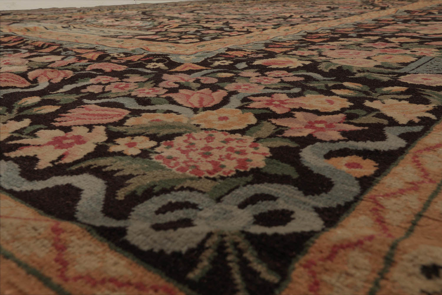 Multi Size Chocolate Tan Aqua Color Hand Knotted  Wool Traditional Oriental Rug