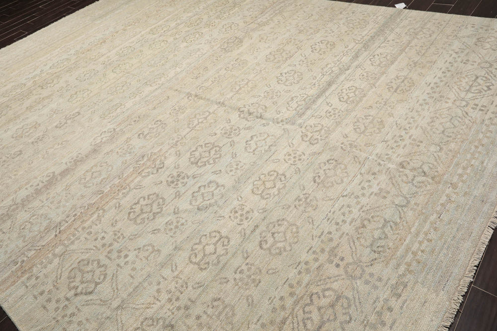 Multi Size Gray Beige Color Hand Knotted Oushak Wool Traditional Oriental Rug