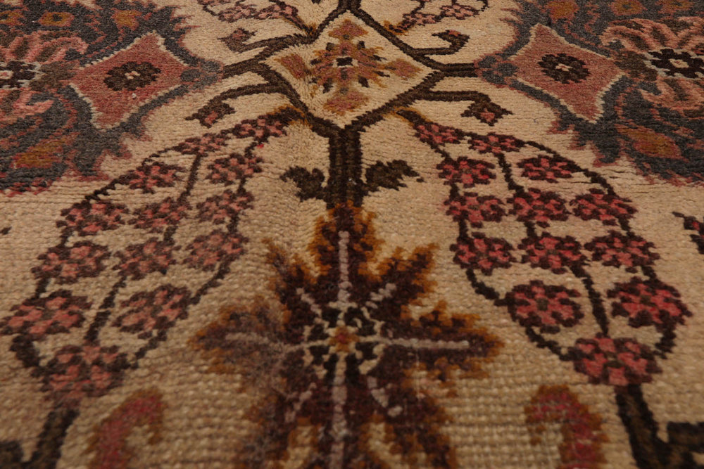 Palace Beige, Rust, Brown Color Hand Knotted Mahal 100% Wool Traditional Oriental Rug