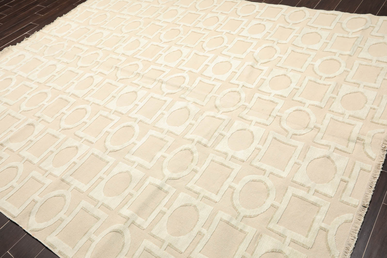 8x10 Beige, Sea Foam, Tan Color Hand Knotted  100% Wool Modern Oriental Rug