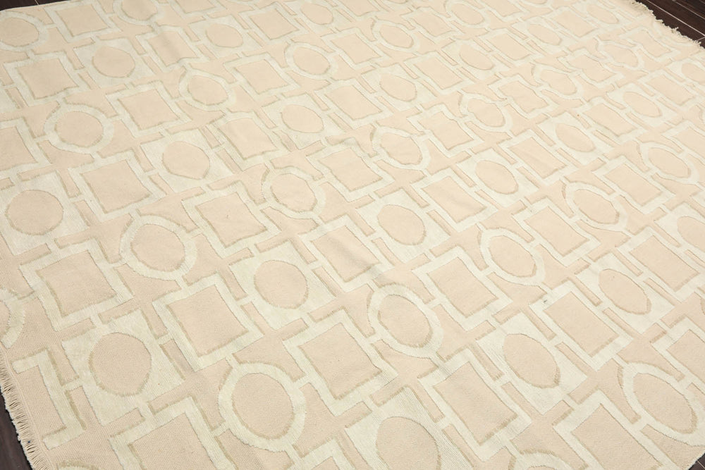8x10 Beige, Sea Foam, Tan Color Hand Knotted  100% Wool Modern Oriental Rug