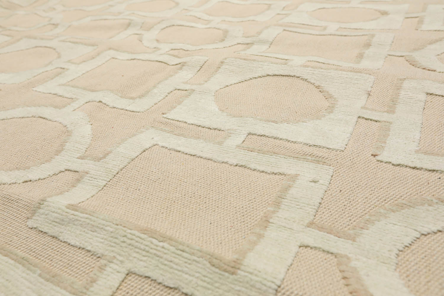 8x10 Beige, Sea Foam, Tan Color Hand Knotted  100% Wool Modern Oriental Rug