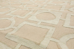 8x10 Beige, Sea Foam, Tan Color Hand Knotted  100% Wool Modern Oriental Rug