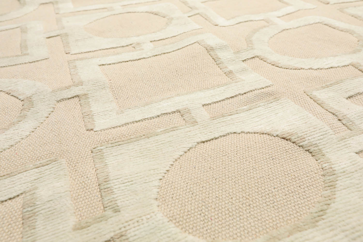 8x10 Beige, Sea Foam, Tan Color Hand Knotted  100% Wool Modern Oriental Rug