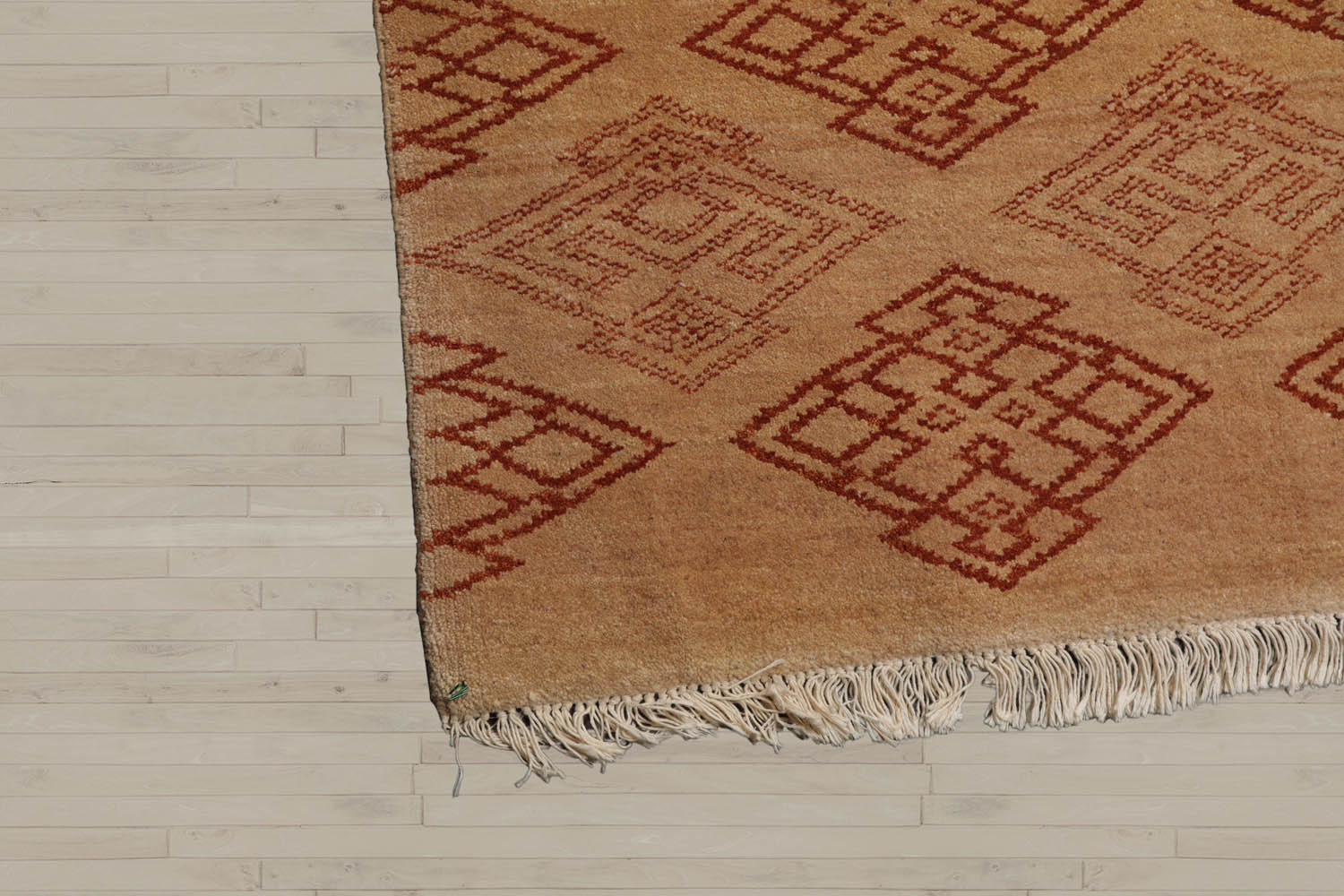 8x10 Tan, Caramel, Color Hand Knotted  100% Wool Transitional Oriental Rug