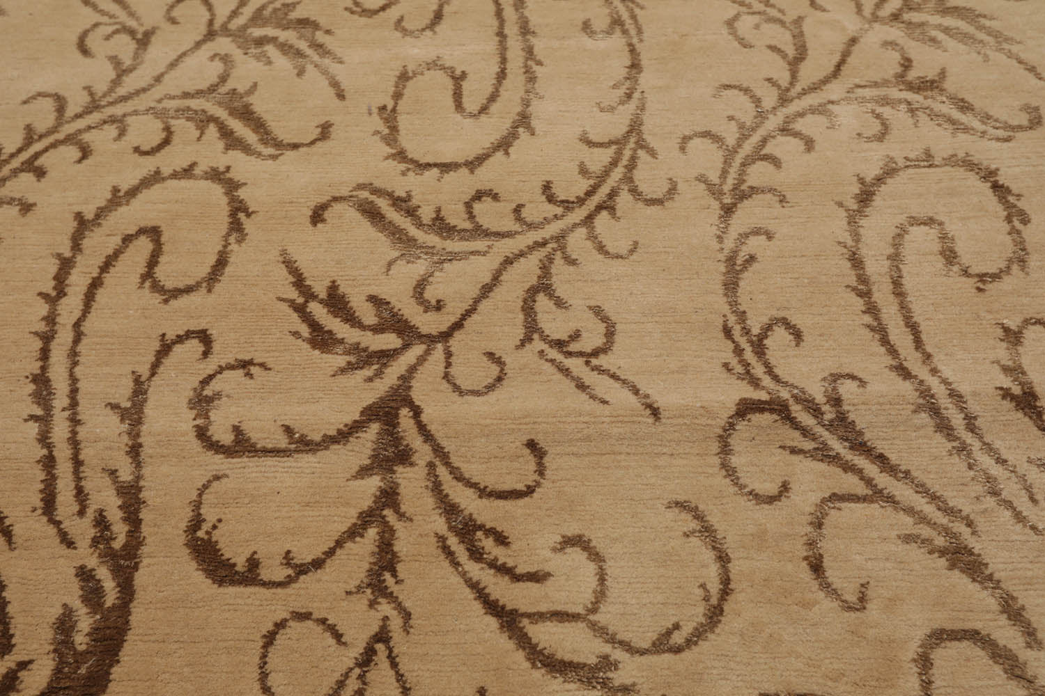 6x9 Beige, Brown, Color Hand Knotted  100% Wool Transitional Oriental Rug