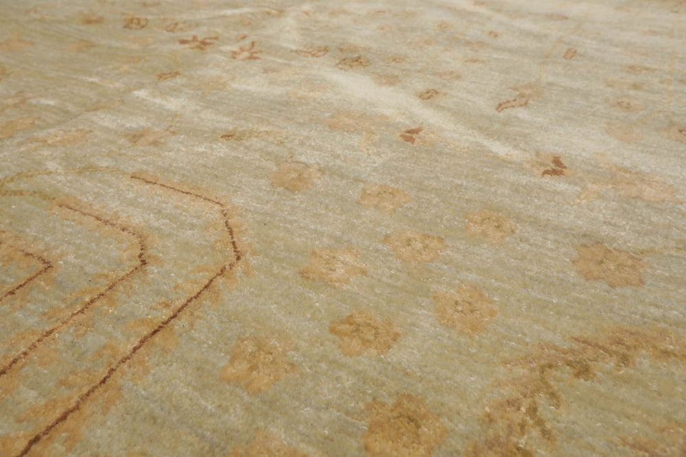 5x8 Moss, Gold, Brown Color Hand Knotted  100% Wool Transitional Oriental Rug