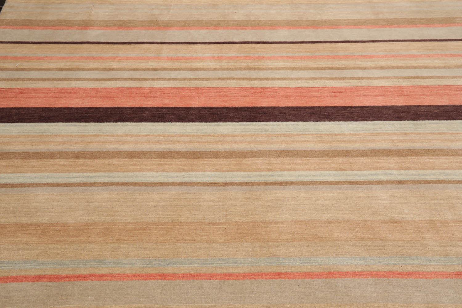 8x10 Beige, Tan, Coral Color Hand Knotted  100% Wool Modern Oriental Rug