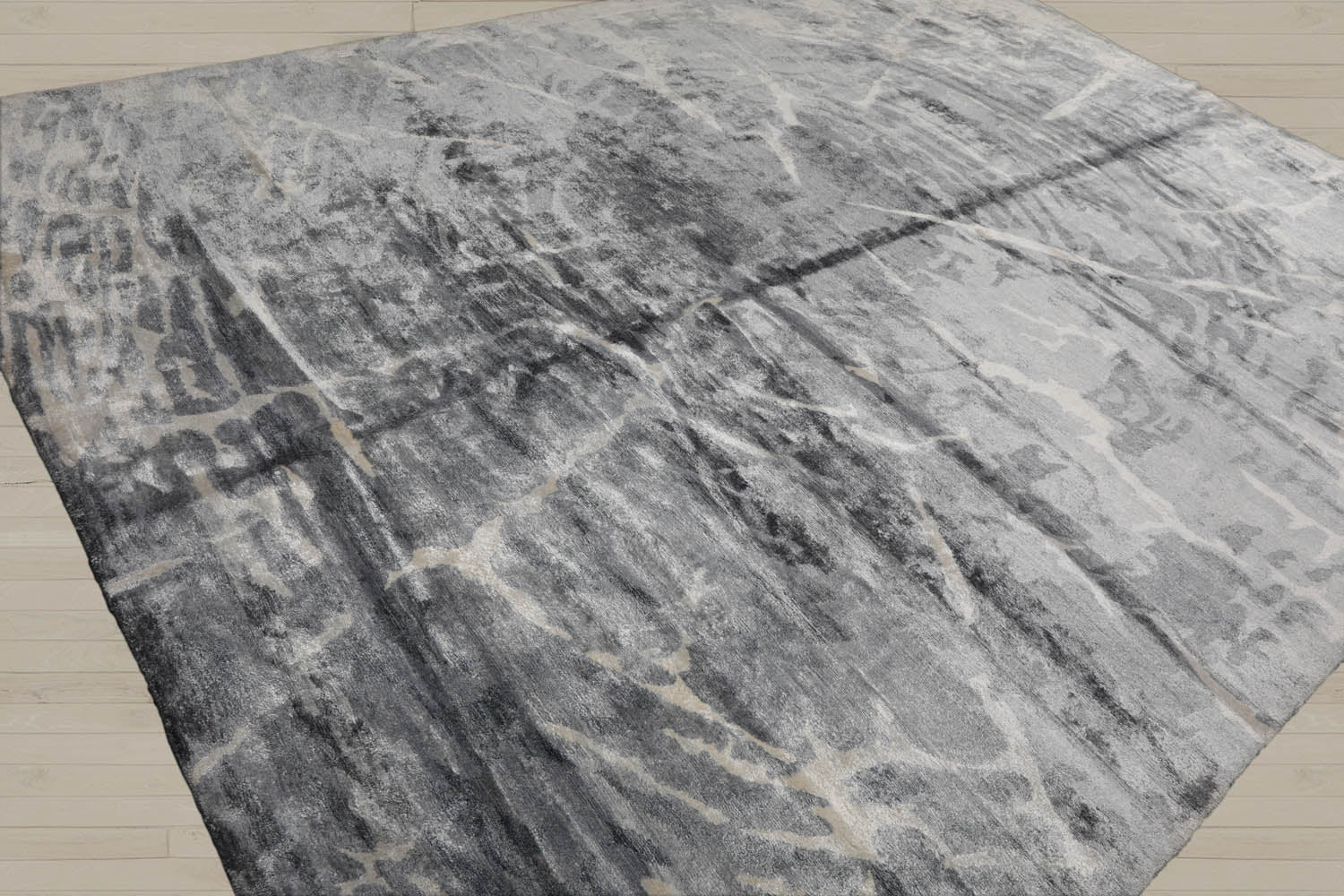 9x12 Tone on Tone Ash Gray, Ash Gray, Color Hand Knotted  100% Wool Modern Oriental Rug