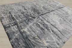 9x12 Tone on Tone Ash Gray, Ash Gray, Color Hand Knotted  100% Wool Modern Oriental Rug