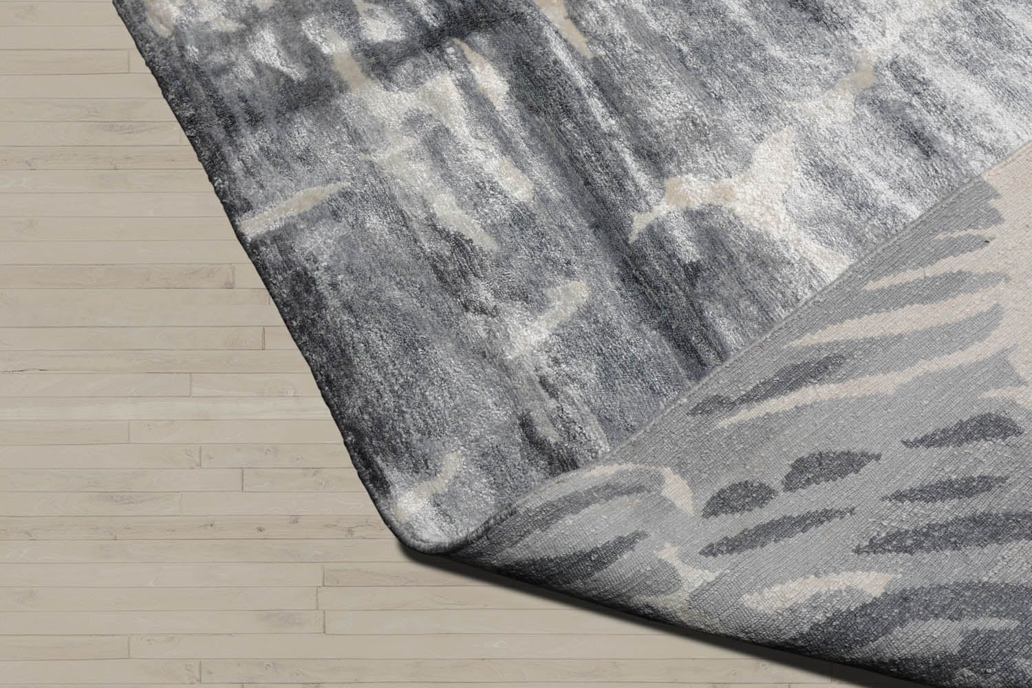 9x12 Tone on Tone Ash Gray, Ash Gray, Color Hand Knotted  100% Wool Modern Oriental Rug