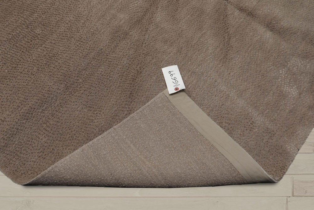 6x9 Tone on Tone Taupe, , Color Hand Knotted  Wool & Silk Modern Oriental Rug