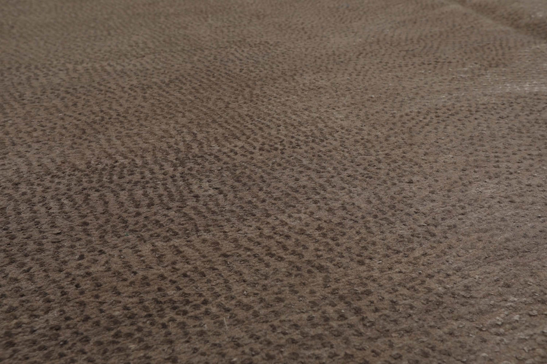 6x9 Tone on Tone Taupe, , Color Hand Knotted  Wool & Silk Modern Oriental Rug