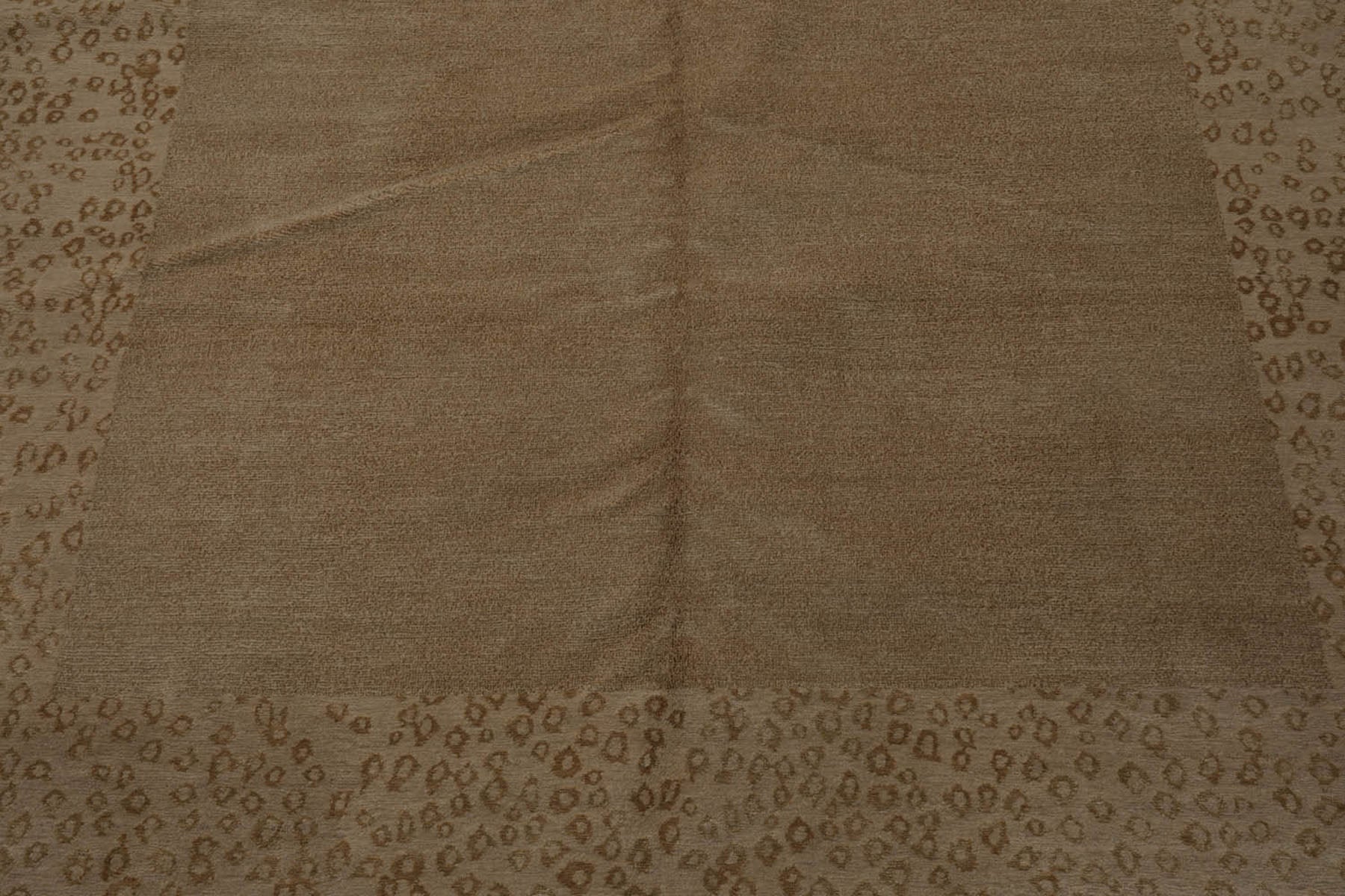 6x9 Tone on Tone Beige, , Color Hand Knotted  Wool & Silk Modern Oriental Rug