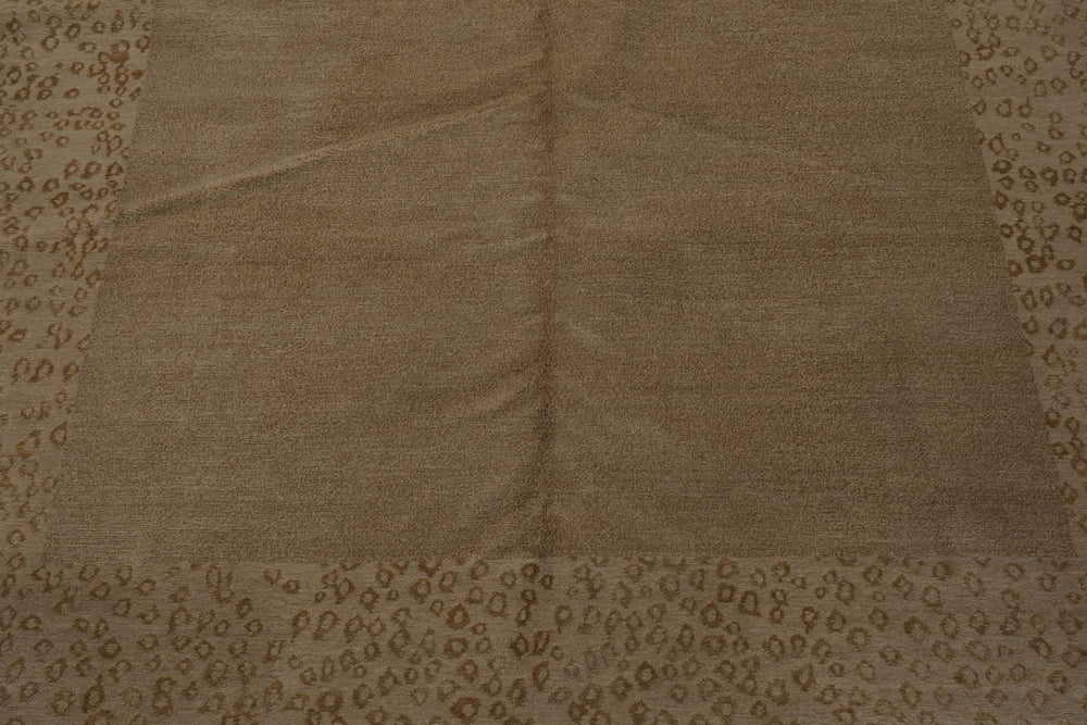 6x9 Tone on Tone Beige, , Color Hand Knotted  Wool & Silk Modern Oriental Rug