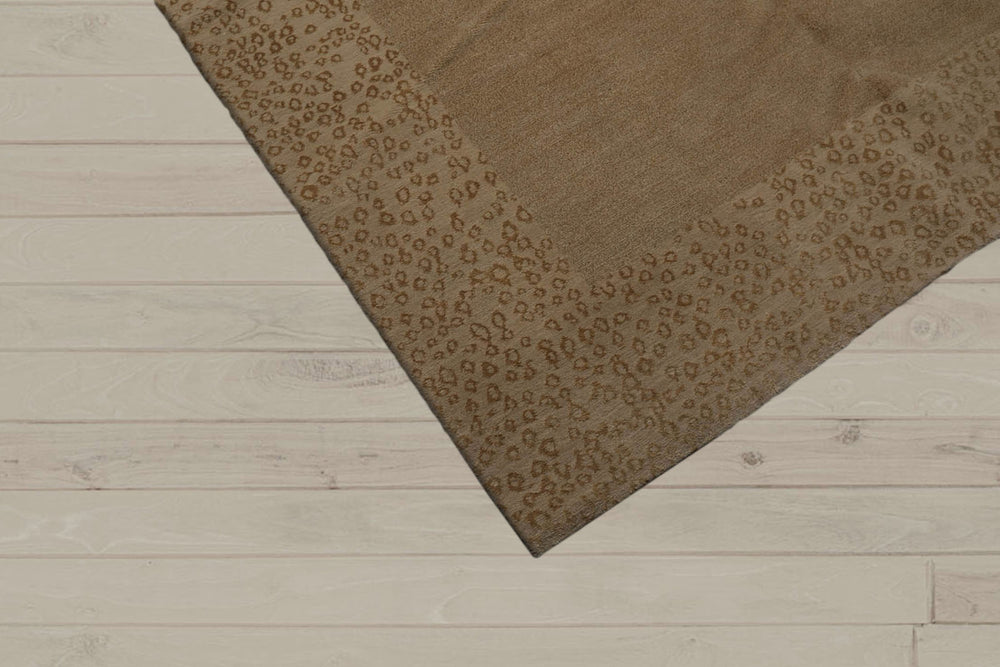 6x9 Tone on Tone Beige, , Color Hand Knotted  Wool & Silk Modern Oriental Rug