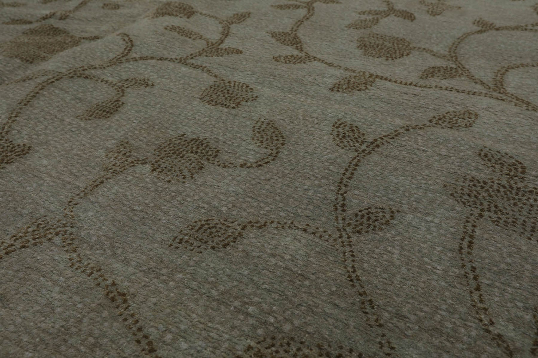 6x9 Gray, Green, Color Hand Knotted  100% Wool Transitional Oriental Rug