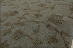 6x9 Gray, Green, Color Hand Knotted  100% Wool Transitional Oriental Rug