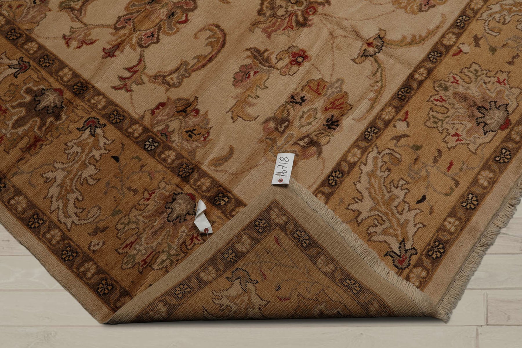 8x10 Beige, Caramel, Brown Color Hand Knotted Turkish Oushak 100% Wool Traditional Oriental Rug