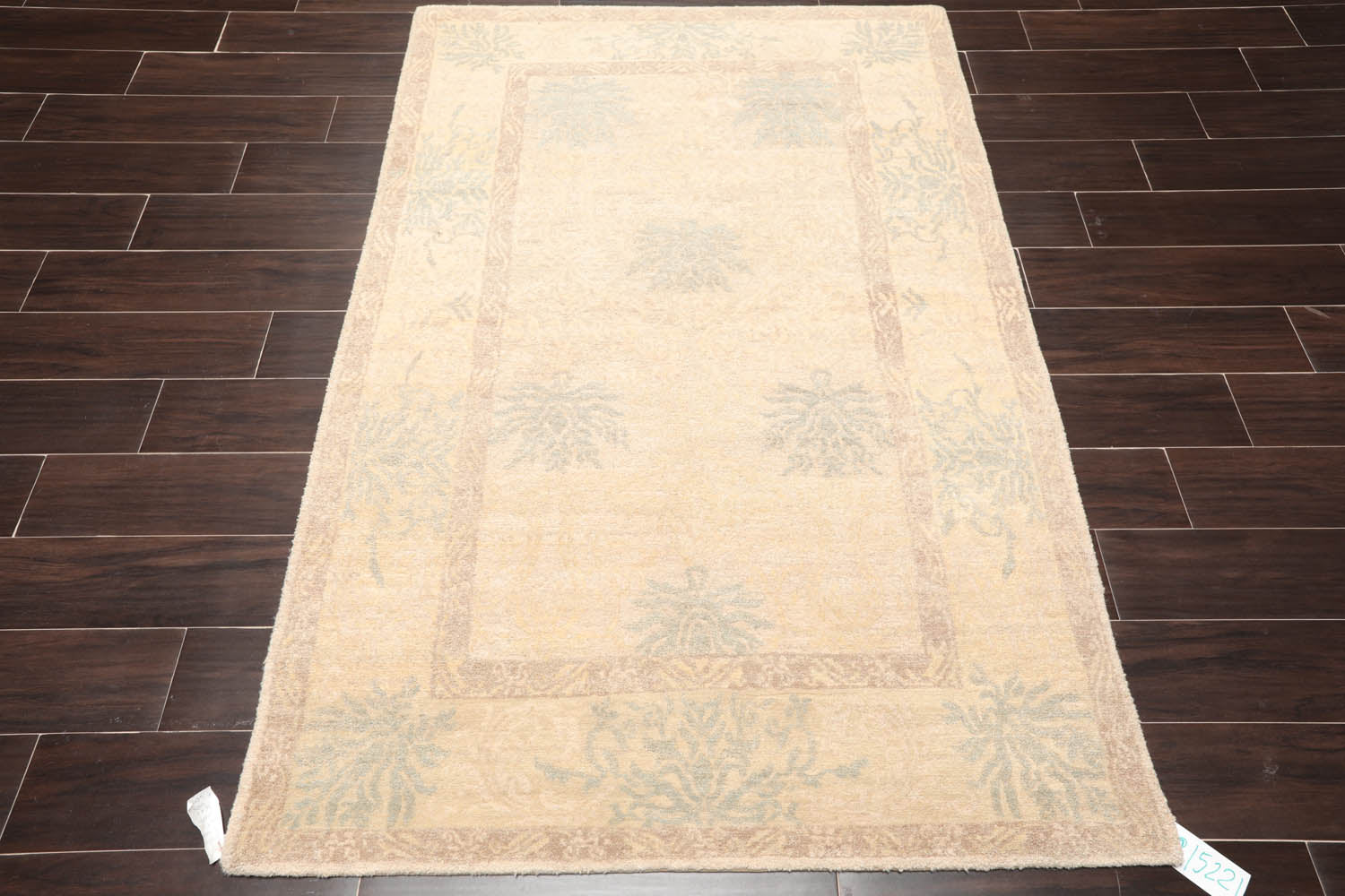 4x6 Beige, Taupe, Slate Color Hand Knotted  100% Wool Transitional Oriental Rug