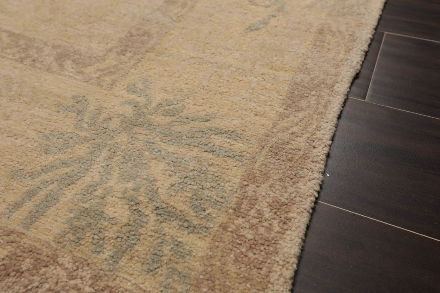 4x6 Beige, Taupe, Slate Color Hand Knotted  100% Wool Transitional Oriental Rug