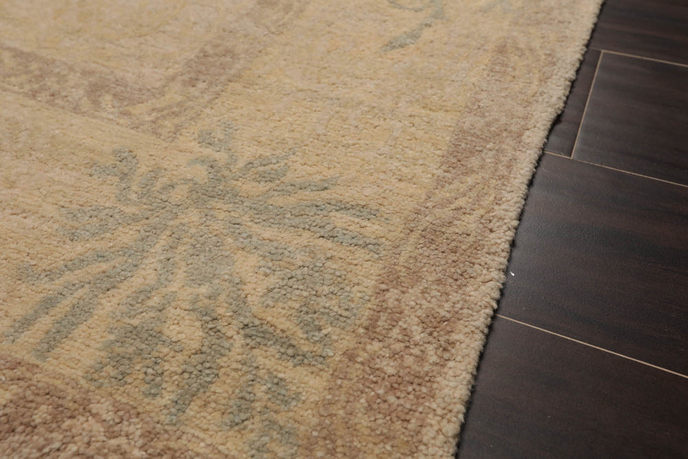 4x6 Beige, Taupe, Slate Color Hand Knotted  100% Wool Transitional Oriental Rug