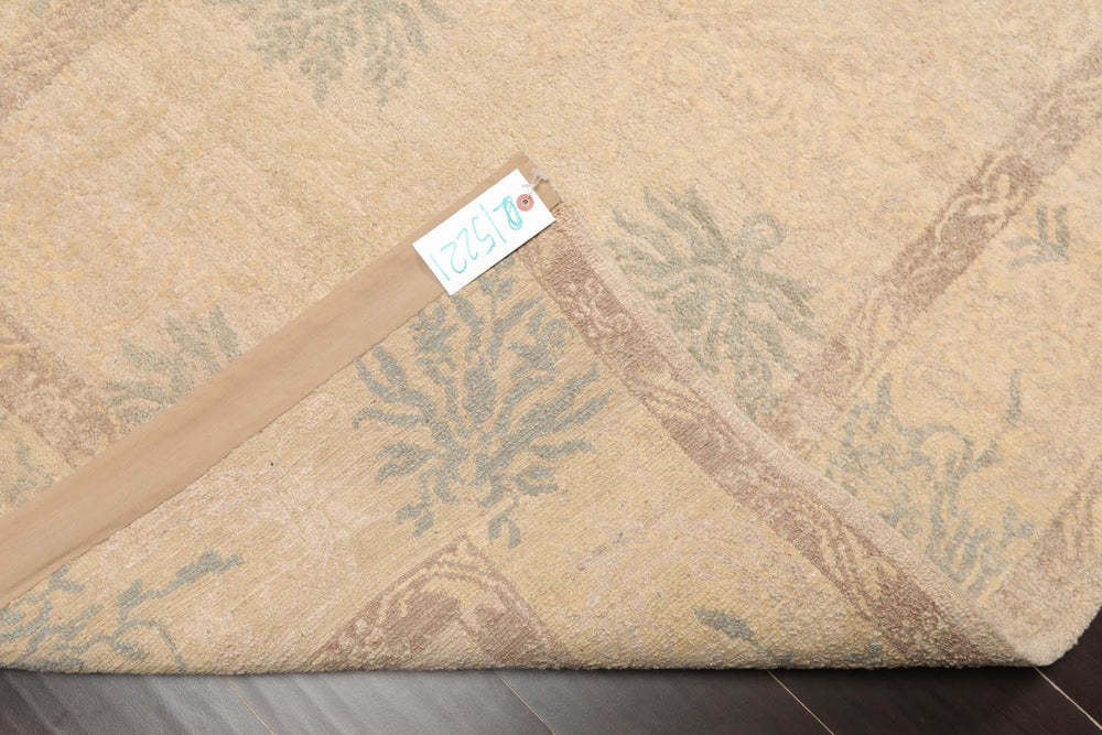 4x6 Beige, Taupe, Slate Color Hand Knotted  100% Wool Transitional Oriental Rug
