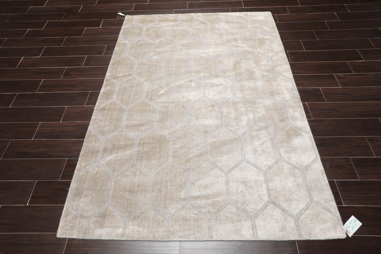 5x7 Gray, , Color Hand Knotted  Viscose Modern Oriental Rug