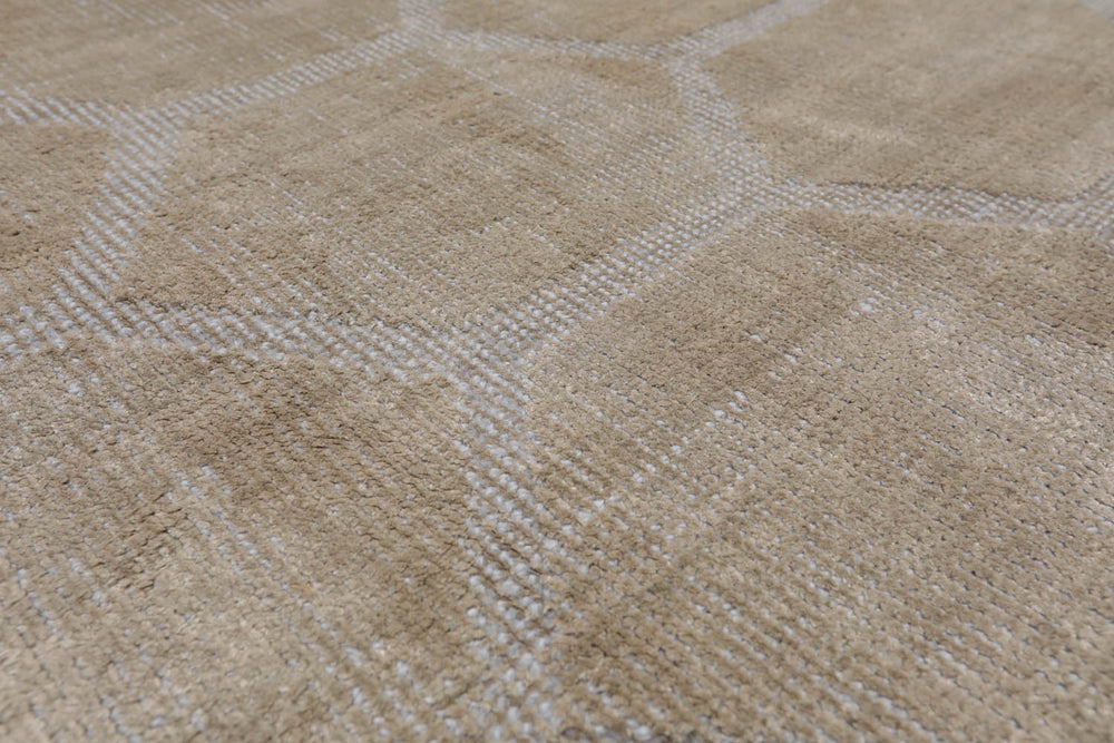 5x7 Gray, , Color Hand Knotted  Viscose Modern Oriental Rug