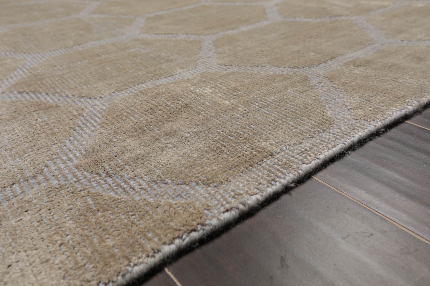 5x7 Gray, , Color Hand Knotted  Viscose Modern Oriental Rug
