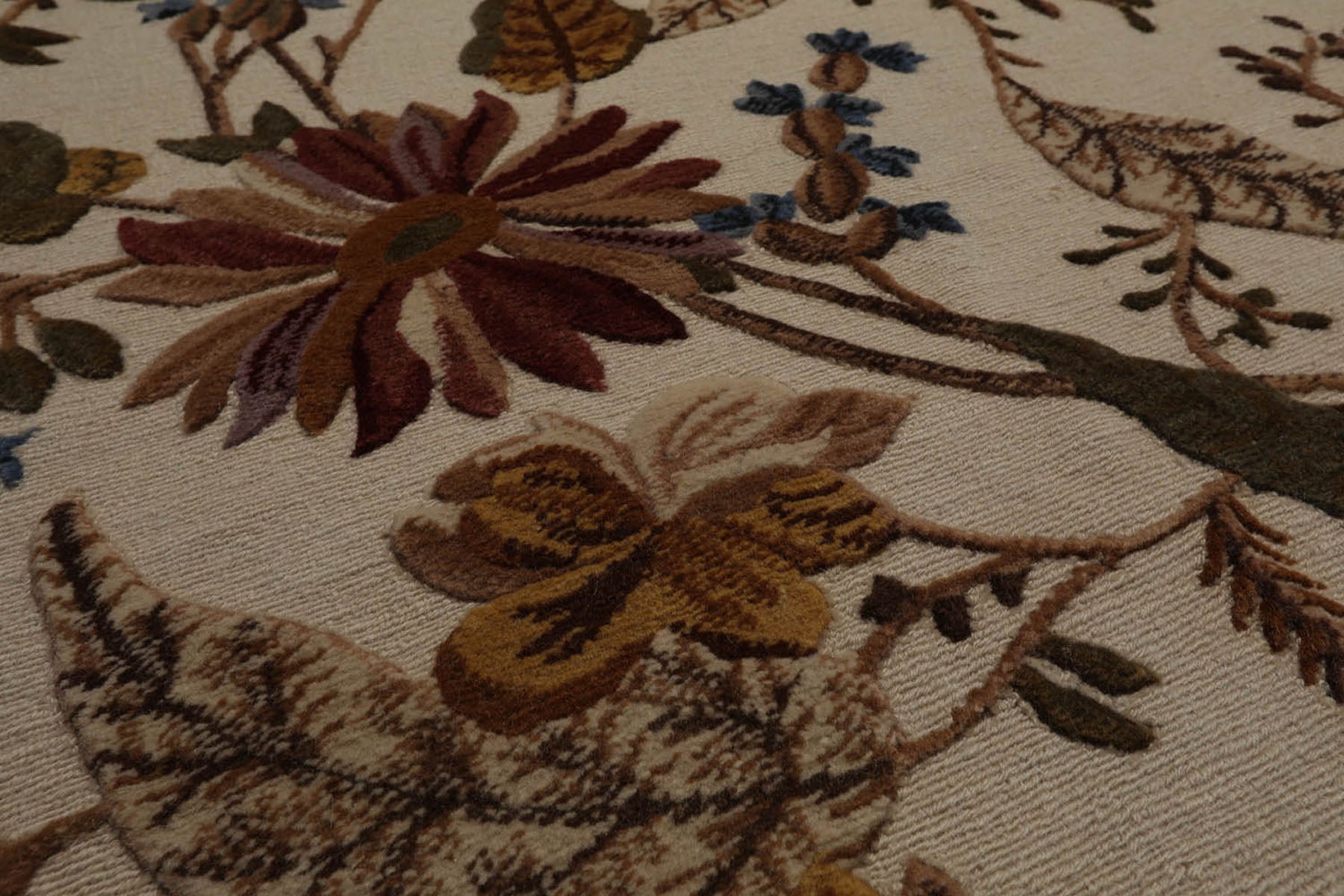 8x10 Beige, Rust, Green Color Hand Knotted  100% Wool Transitional Oriental Rug