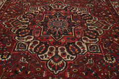 Palace Rust, Ivory, Navy Color Hand Knotted Bakhtiari 100% Wool Traditional Oriental Rug