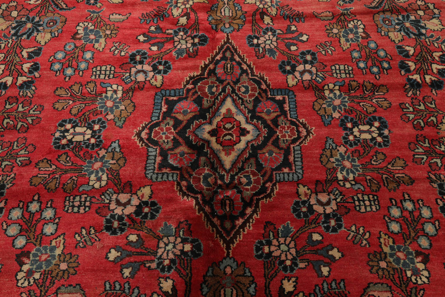 Palace Rose, Charcoal, Ivory Color Hand Knotted Lilihaan 100% Wool Traditional Oriental Rug