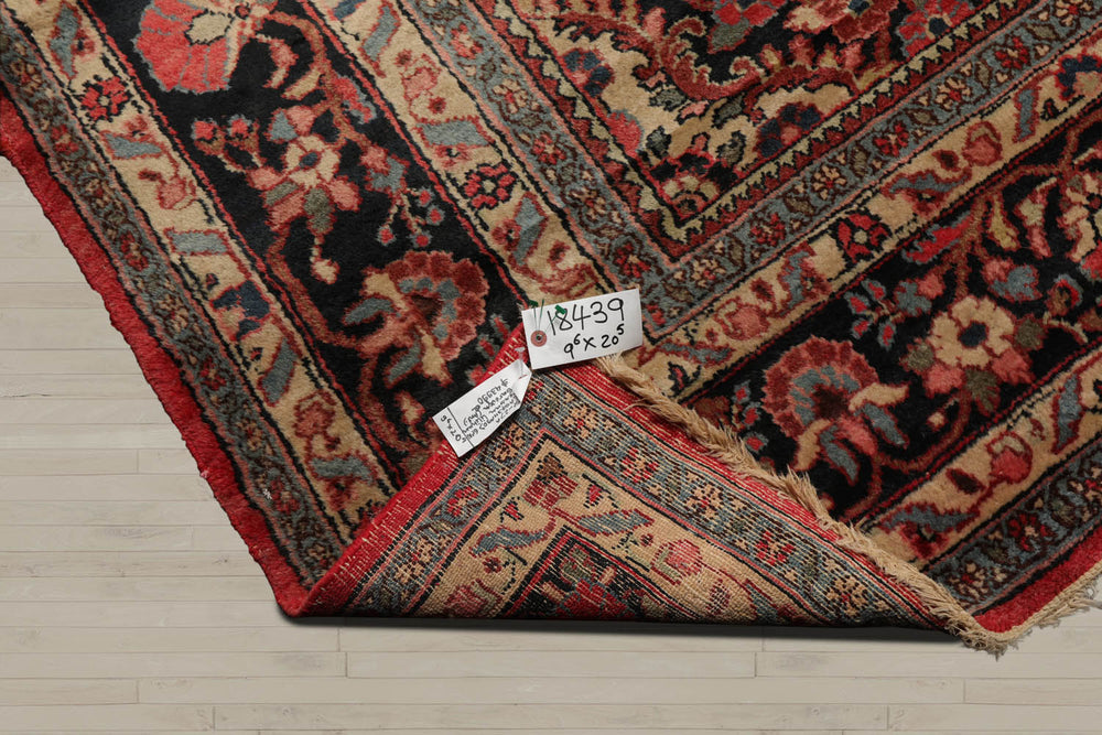 Palace Rose, Charcoal, Ivory Color Hand Knotted Lilihaan 100% Wool Traditional Oriental Rug