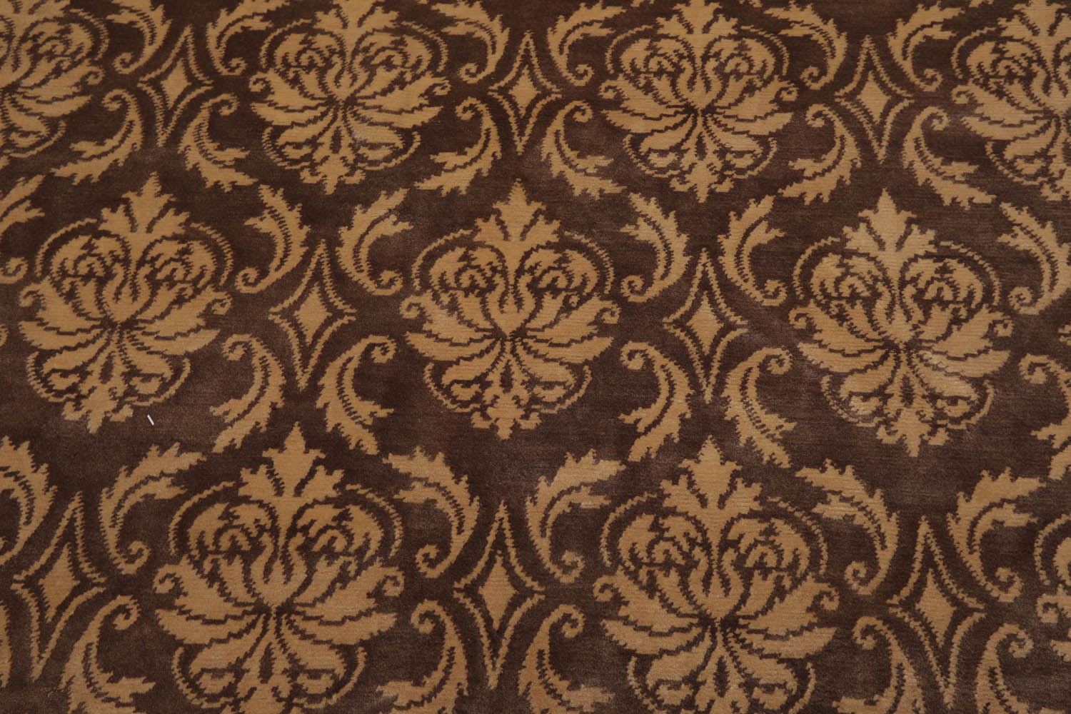 6x9 Brown, Caramel, Color Hand Knotted  100% Wool Transitional Oriental Rug