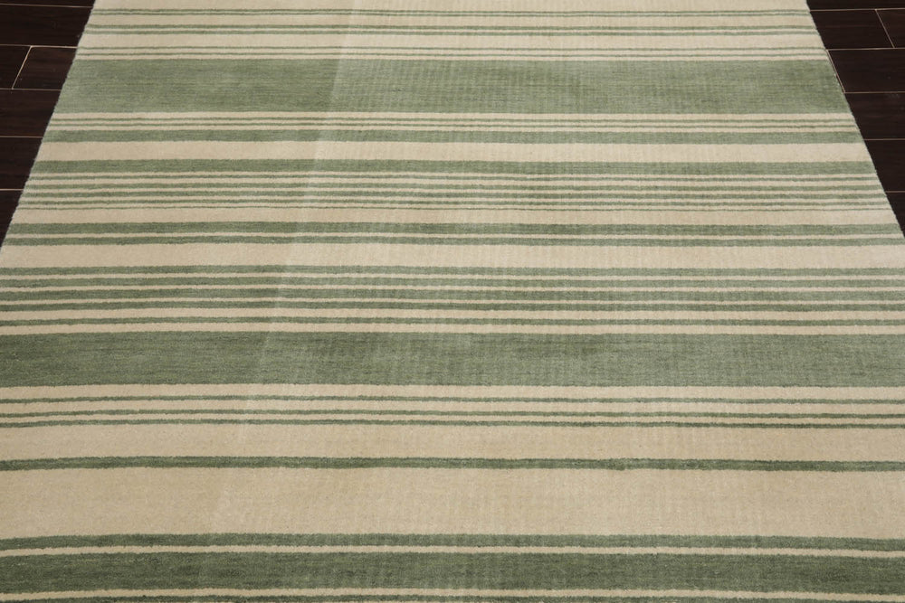 6x9 Beige, Mint, Color Hand Knotted  100% Wool Modern Oriental Rug