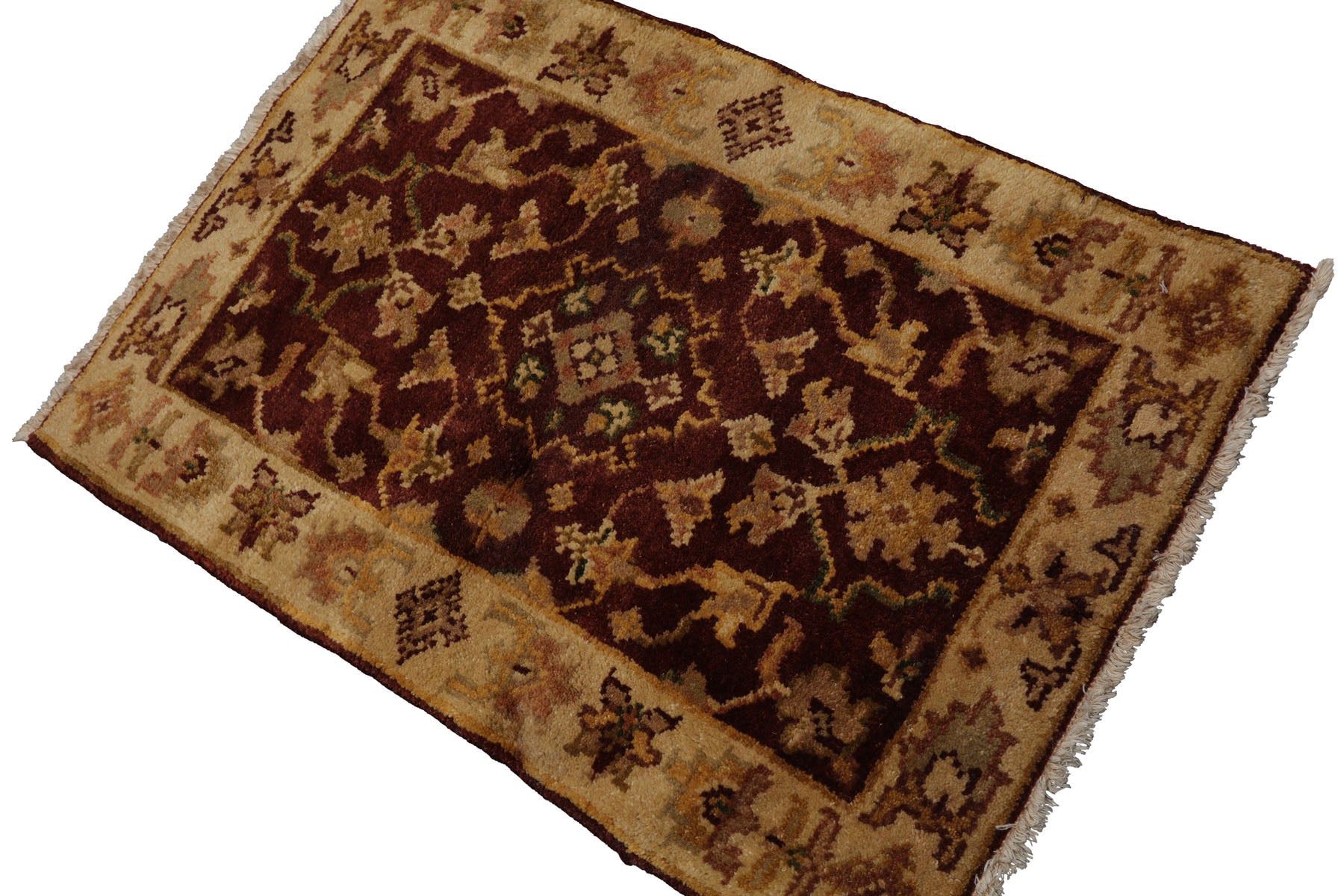 Knotted Rug Sage Hand Knotted 2'x3' Traditional Oushak Wool Oriental Area Rug
