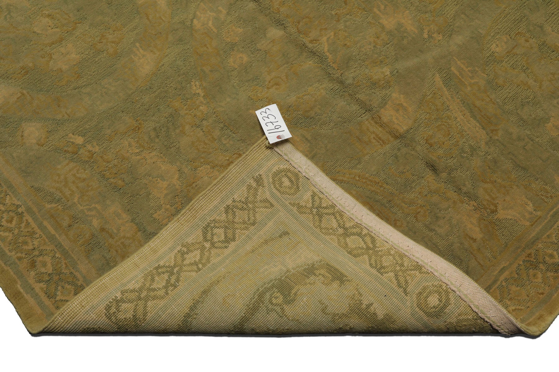 Knotted Rug Lime Light Gold Hand Knotted 6'x9' French Aubusson Savonnerie Asmara Traditional 100% Wool Oriental Area Rug