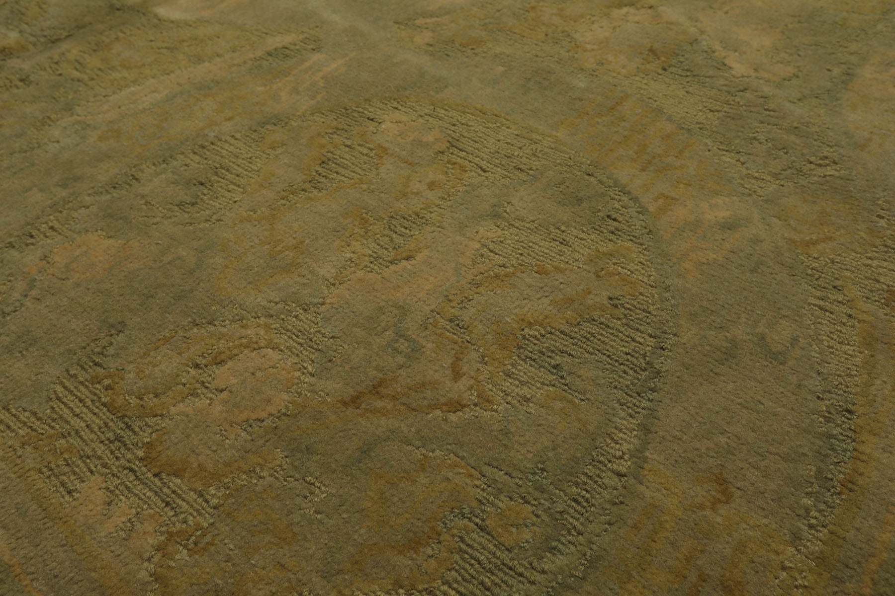 Knotted Rug Lime Light Gold Hand Knotted 6'x9' French Aubusson Savonnerie Asmara Traditional 100% Wool Oriental Area Rug