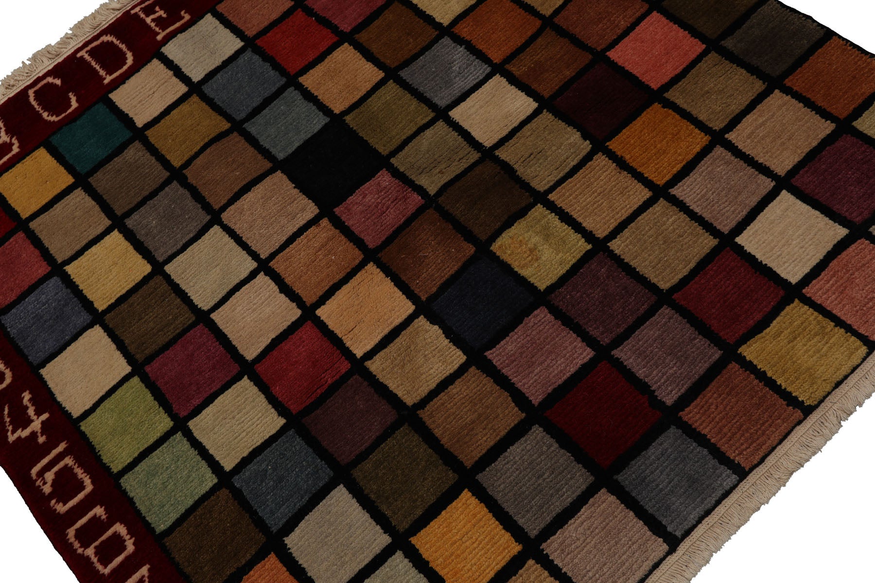 Knotted Rug Hand Knotted 3'7''x3'7'' Square Modern Contemporary Wool Oriental Area Rug