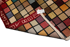 Knotted Rug Hand Knotted 3'7''x3'7'' Square Modern Contemporary Wool Oriental Area Rug