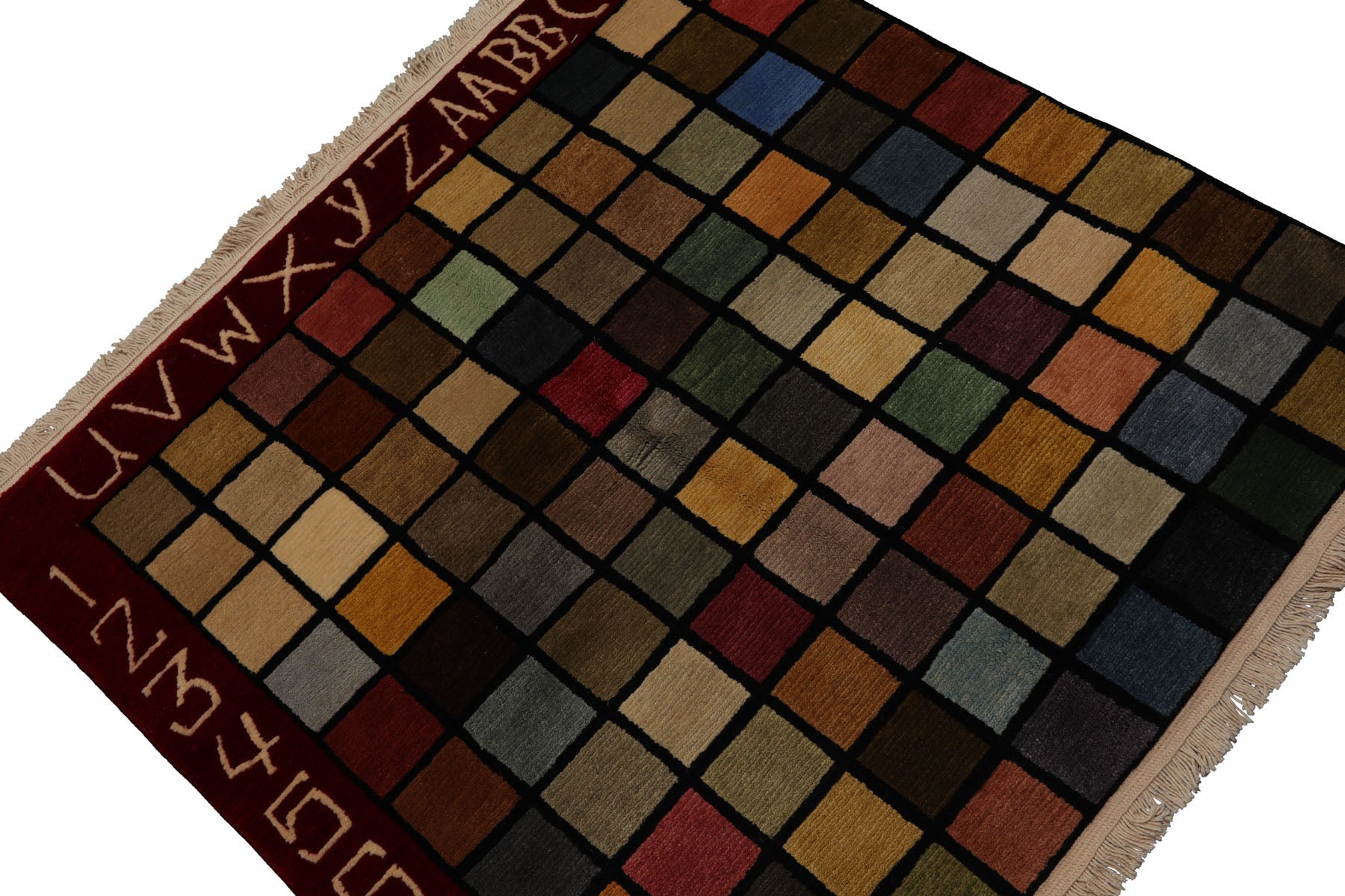 Knotted Rug Hand Knotted 3'7''x3'6'' Square Modern Contemporary Wool Oriental Area Rug