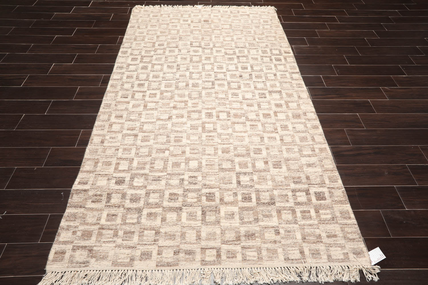 5x8 Beige, Brown, Color Hand Knotted Soumak 100% Wool Modern Oriental Rug