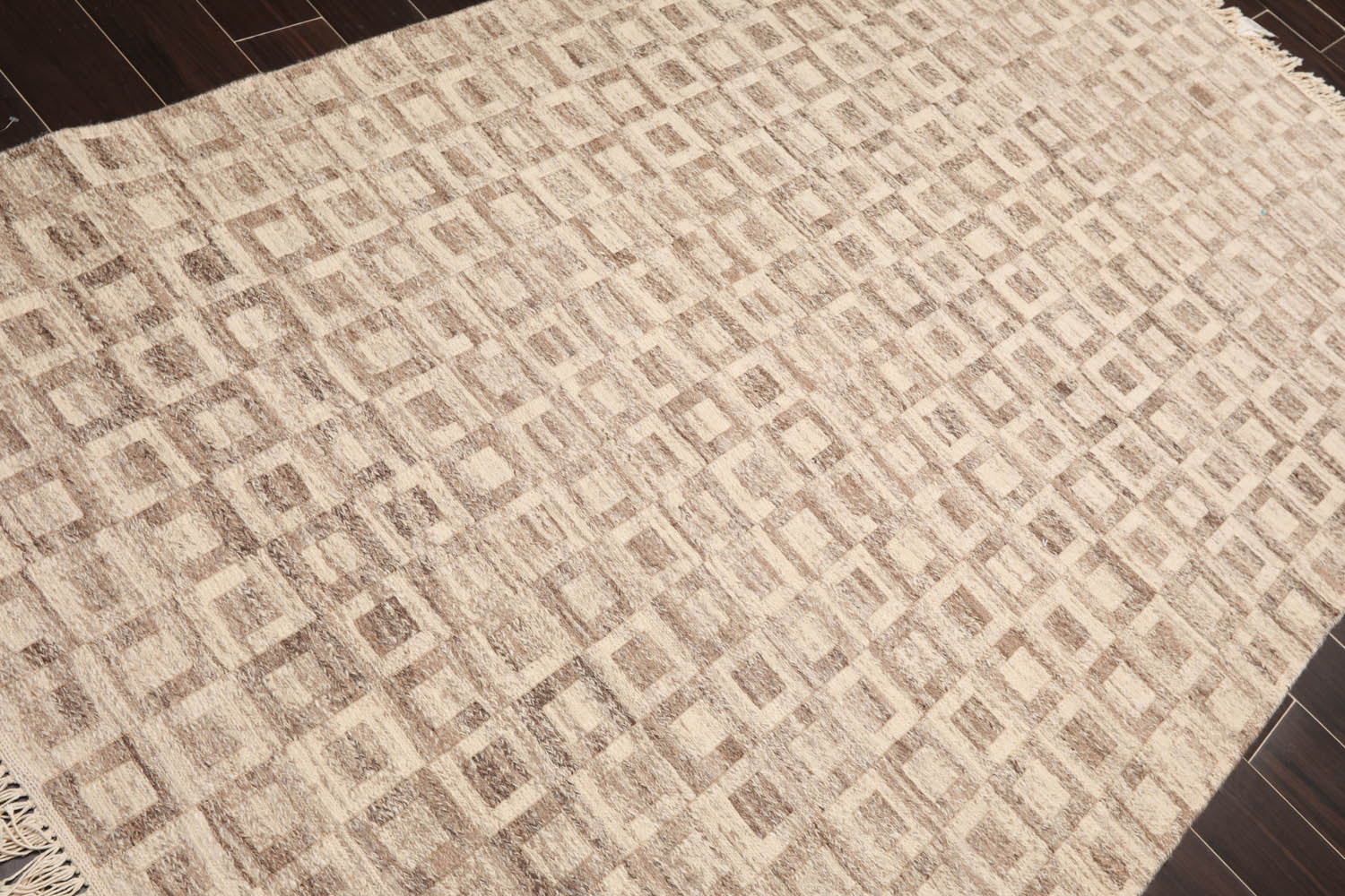 5x8 Beige, Brown, Color Hand Knotted Soumak 100% Wool Modern Oriental Rug