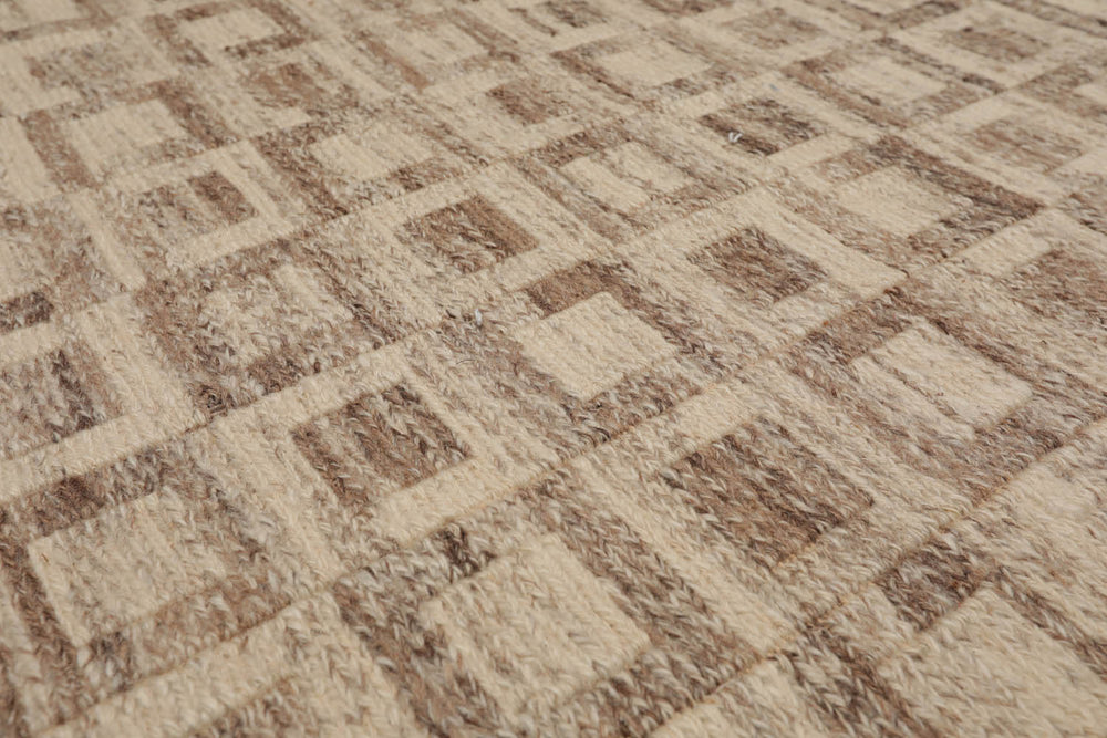 5x8 Beige, Brown, Color Hand Knotted Soumak 100% Wool Modern Oriental Rug